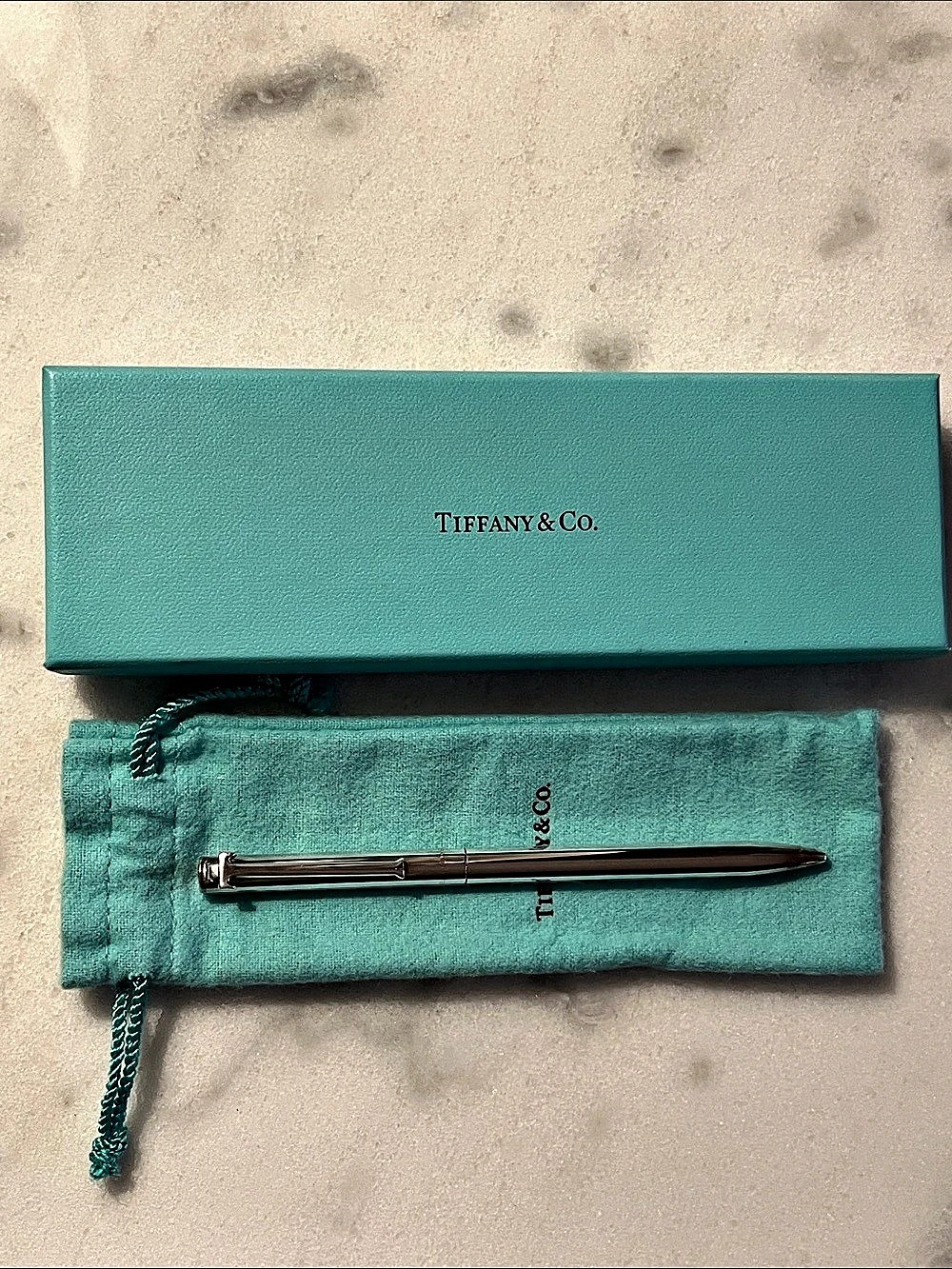 NEW Tiffany & Co. Sterling Silver T-Clip Ballpoint Pen with Case & Box